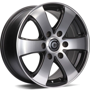 Felga aluminiowa Carbonado Mammuth 6x130 16x7 ET50 MBFP - Matt Black Front Polished